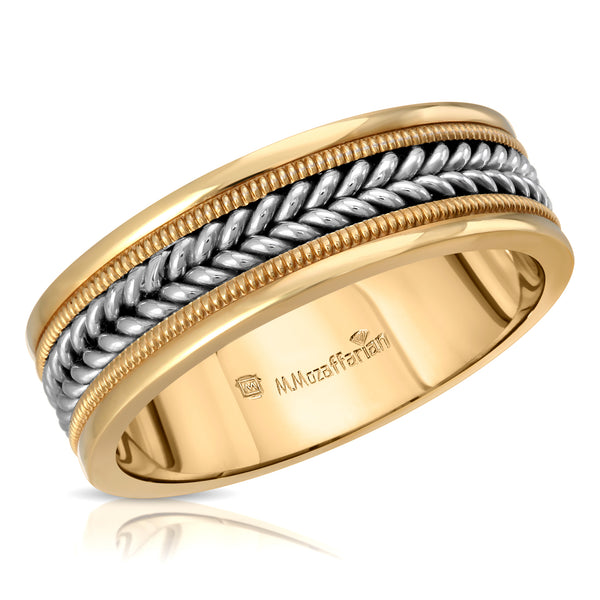 Two Tone Rope Men's Ring – Mahmoud Mozaffarian Jewelers